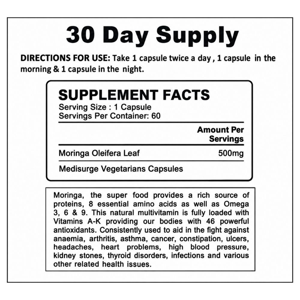 Healthy Life- Moringa Capsules 60's - Image 7