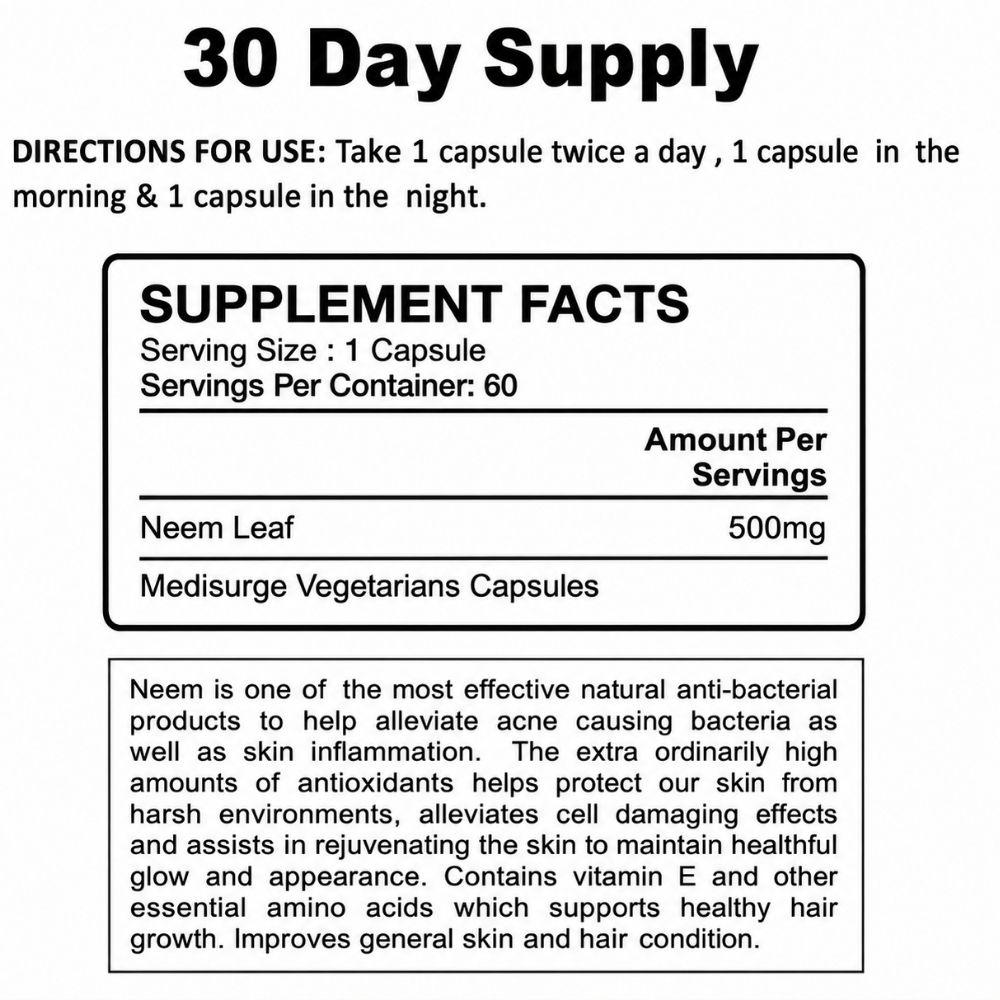Healthy Life Double Pack- Neem Capsules 60's - Image 7