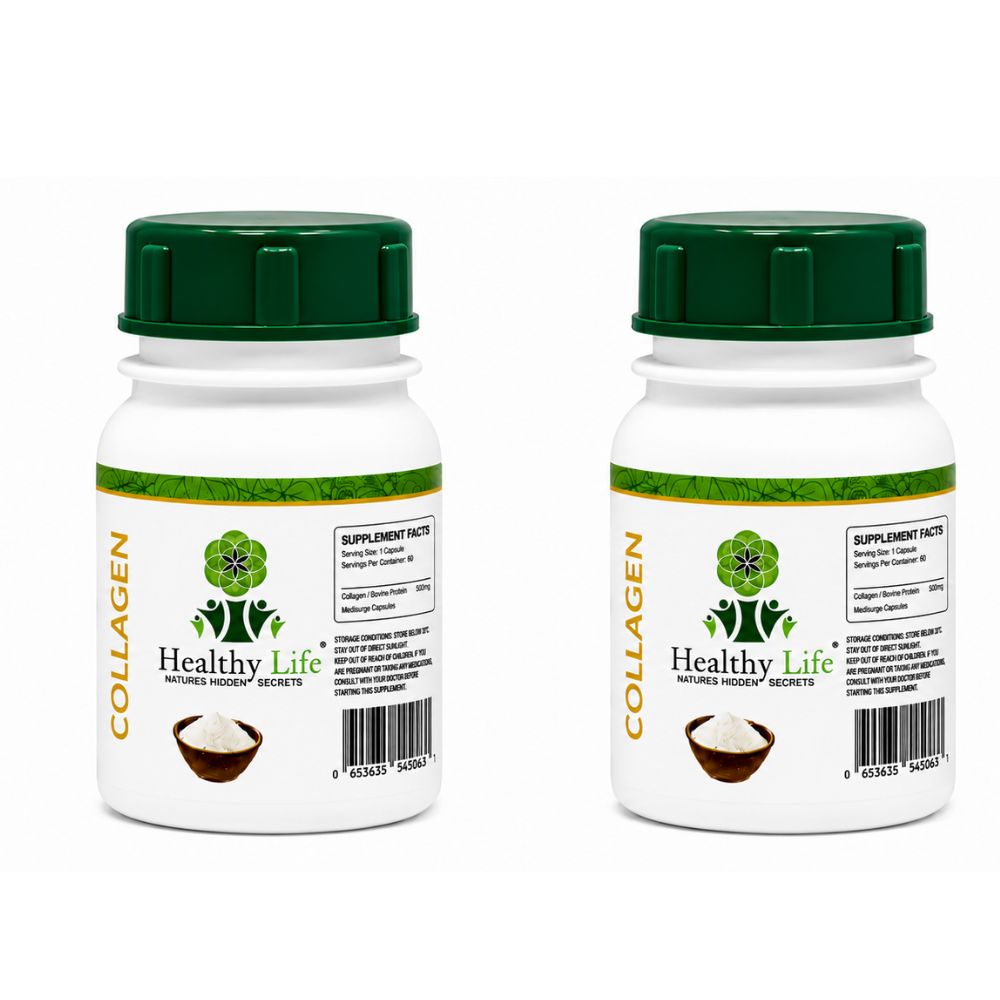Healthy Life Collagen Capsules 500mg - 60 Capsules - 2 Pack